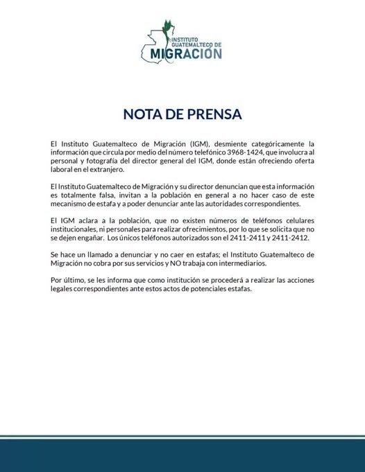 Comunicado Migración
