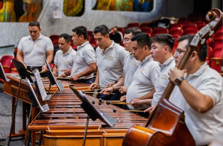 Música sinfónica y marimba se unirán durante el Concierto de Independencia 2026 con el estreno de “Marimba Bicentenaria” Marimba Presidencial "Maderas de Mi Tierra". Foto La Hora: MCD