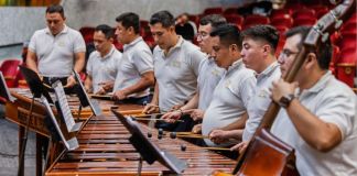 Música sinfónica y marimba se unirán durante el Concierto de Independencia 2026 con el estreno de “Marimba Bicentenaria” Marimba Presidencial "Maderas de Mi Tierra". Foto La Hora: MCD
