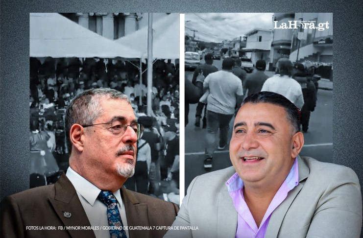 Sociedad muestra hartazgo con Presidente y Alcalde de San Miguel Petapa Vecinos y asistentes expresan su rechazo a Mynor Morales y Bernardo Arévalo en distintos escenarios. Arte La Hora. Jesús Ríos.