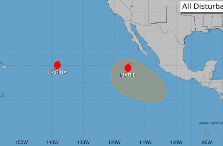 Alerta en el Pacífico: Centro Nacional de Huracanes vigila los huracanes Lowell, Karina y Marie NOAA TRES HURACANES PACÍFICO