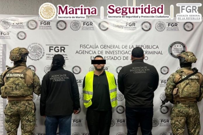 Presunto operador logístico y coordinador de distribución de drogas sintéticas del cártel Beltrán Leyva. Foto La Hora: Gabinete de Seguridad de México