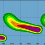 Proyección de vientos del huracán Karina. Foto La Hora: NHC
