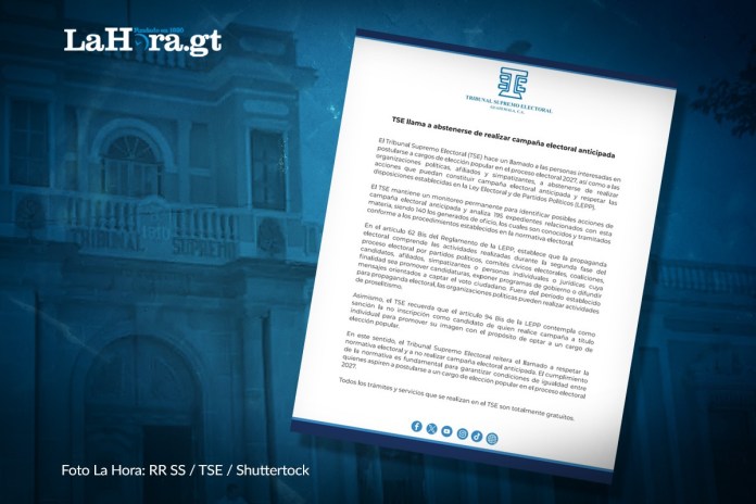 TSE advierte por campaña anticipada. Foto La Hora: TSE.