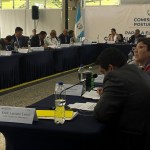 Comisión de Postulación para la elección de Contralor durante la votación para la nómina final. Foto La Hora: Daniel Ramírez