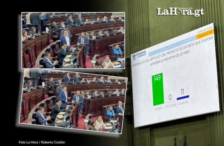 Bloque Raíces, dirigido por Samuel Pérez, y su crítica a la exoneración de impuestos para el último trimestre, aprobado por 149 diputados. Diseño La Hora: Francisco Altán.