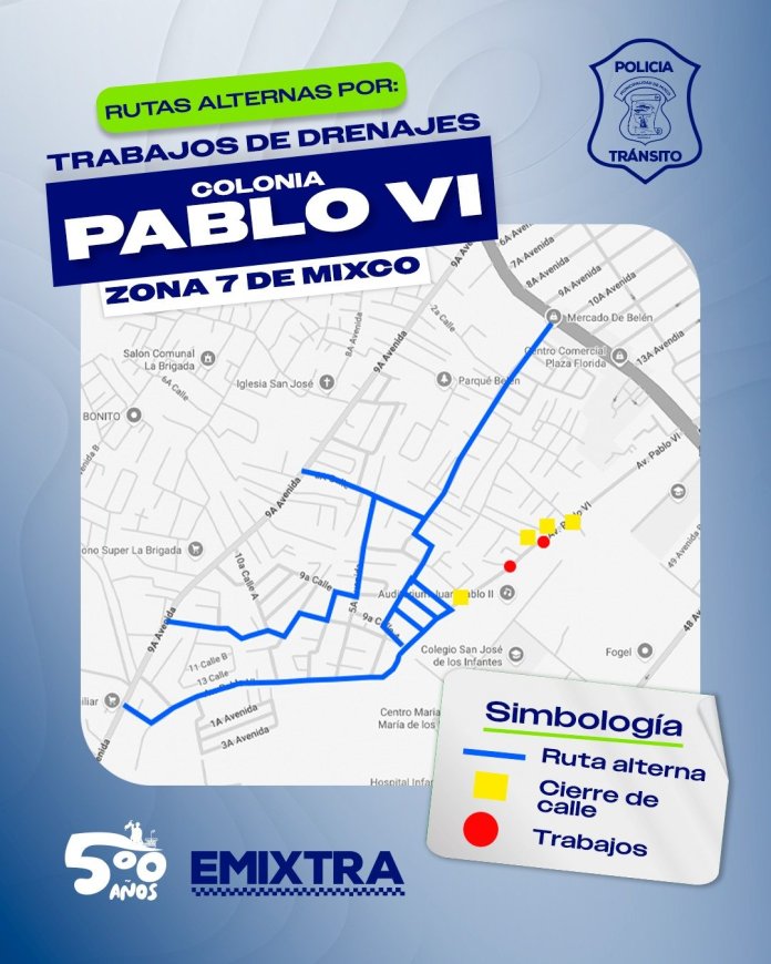 mixco rutas alternas