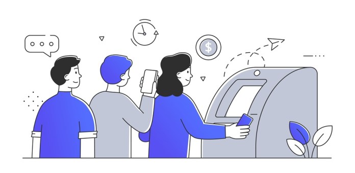 Queue,At,Atm,Simple.,Men,And,Woman,With,Banking,Cards. Las ayudas a los consumidores, como transferencias directas, impactan a quienes más lo necesitan. Arte La Hora: Shutterstock